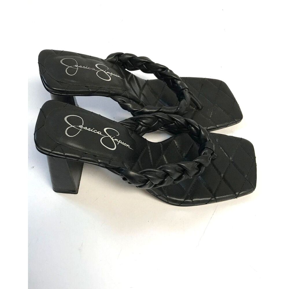 Jessica Simpson Black Slide In Block Heel Slide S… - image 2